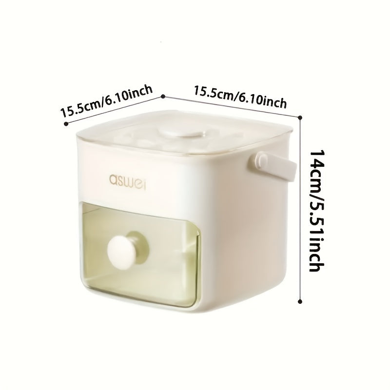 48-Cube Ice Tray with Easy-Press Lid - Double Layer, Push-To-Release Portable Design. Home Use Ice Storage And Making Container, Freezer Mold