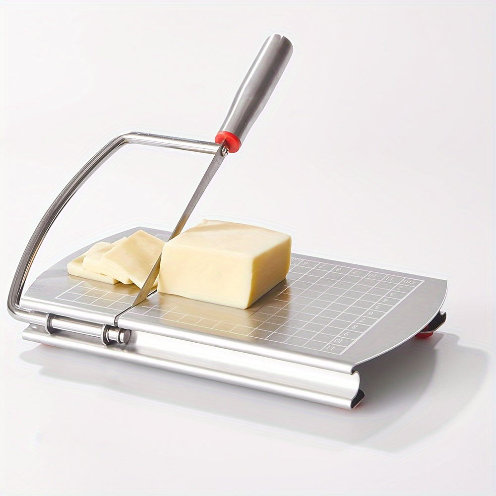 1pc, Cheese Slicer, Stainless Steel Cheese Cutter With Measurements, Heavy Duty Butter Cutter, Baking Tools, Kitchen Gadgets, Kitchen Accessories