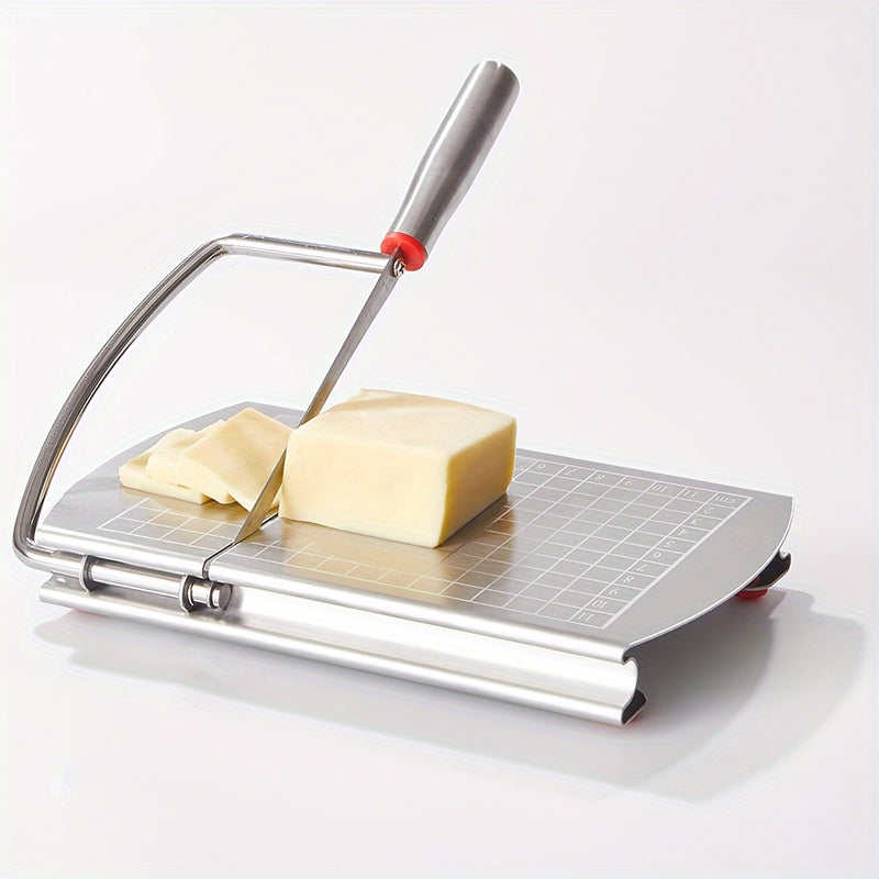 1pc, Cheese Slicer, Stainless Steel Cheese Cutter With Measurements, Heavy Duty Butter Cutter, Baking Tools, Kitchen Gadgets, Kitchen Accessories