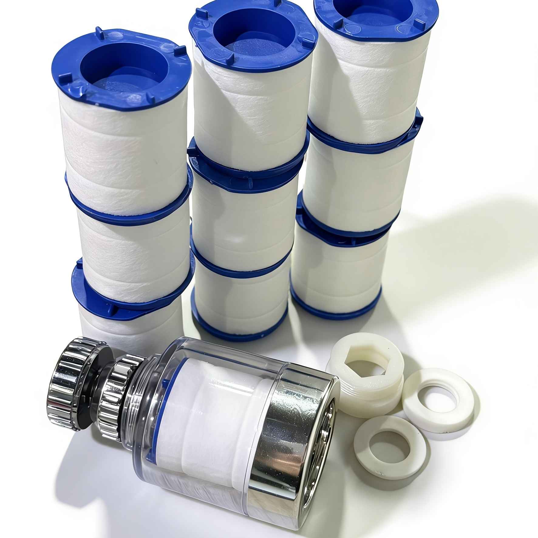 11pcs Water Filter for Sink Faucet - 360° Rotating Swivel Faucet Aerator with Filter, Water Filter Faucet, Faucet Extender for Kitchen Sink, Rotatable Splash-proof Tap Faucet Sprayer Head - Home Water Filtration System, Faucet Attachment