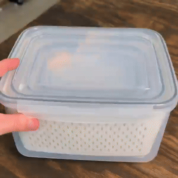 5 PCS Large Fruit Containers for Fridge - Leakproof Food Storage Containers with Removable Colander